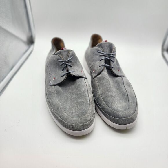 Sperry Mens Gold Cabo 4-Eye Plushwave Boat Shoe Grey Suede Lace Up Shoes Size 13 - Picture 1 of 10